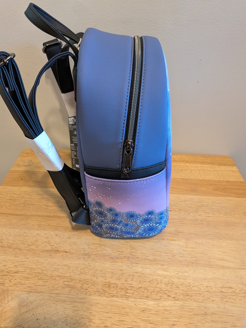 Womens Backpack - Blue and Yellow Graphic Design - Picture 3 of 4